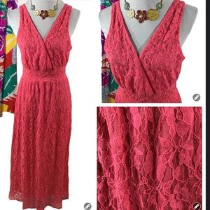 Jessica Taylor coral lace maxi dress XL NWT